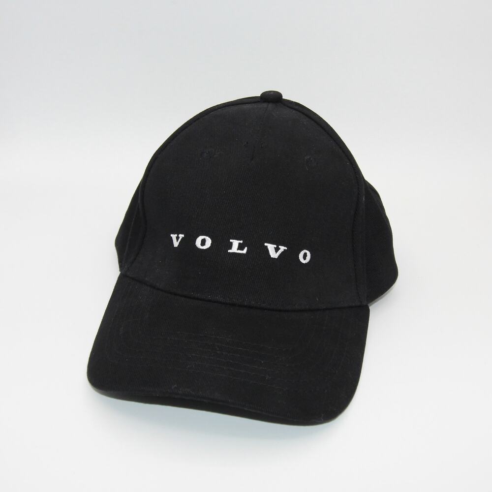New VOLVO Black Adjustable Baseball Cap Embroidered Logo Dad Hat OSFM Tommy Cap
